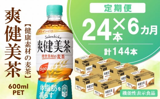 【6カ月定期便】爽健美茶 健康素材の麦茶 600mlPET×24本(合計6ケース)【機能性表示食品】【コカコーラ ローズヒップ 定期便 脂肪 健康的 おいしい 飲みやすい ポリフェノール 機能性表示食品】F6-C090372 830118 - 佐賀県基山町