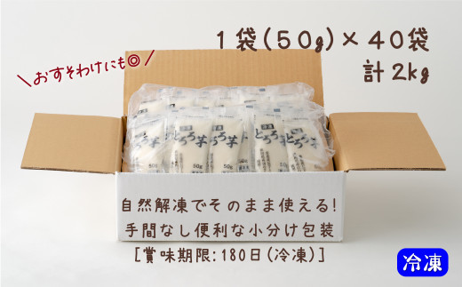 ご飯にかけるとちょうどいい！ 冷凍とろろ2キロセット（50g×40袋