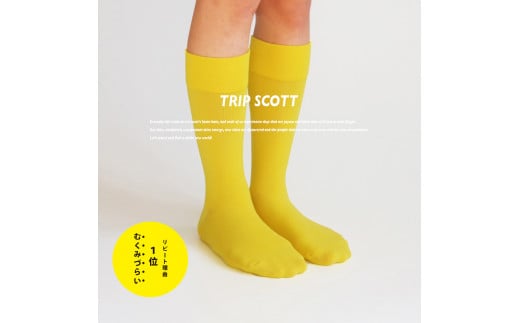 足にやさしい旅の靴下TRIPSCOTT 黄色[25cm〜27cm] [おしゃれ シンプルで普段使いにも]スタイリッシュで丈夫なソックス 衣類 靴下 くつ下 加茂市 MACHITOKI マチトキ