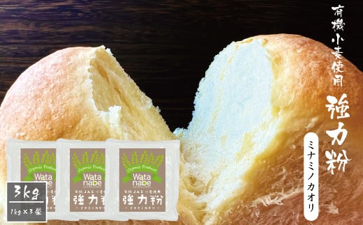 有機JAS 小麦 使用 強力粉 3kg(1kg×3袋) 1220762 - 熊本県菊池市