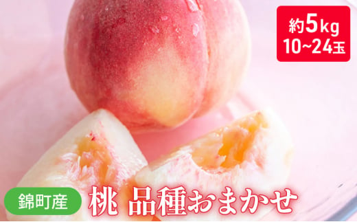 桃 品種 おまかせ 約5kg 10～24玉入り 錦町産 もも モモ 果物 くだもの フルーツ デザート ※配送不可：離島