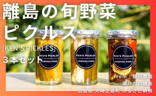 離島の旬野菜ピクルス〈Ken's Pickles〉3本セット [大崎上島産野菜使用] 323287 - 広島県大崎上島町