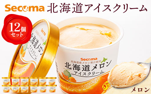 【Secoma】北海道アイスクリーム（メロン12個セット）