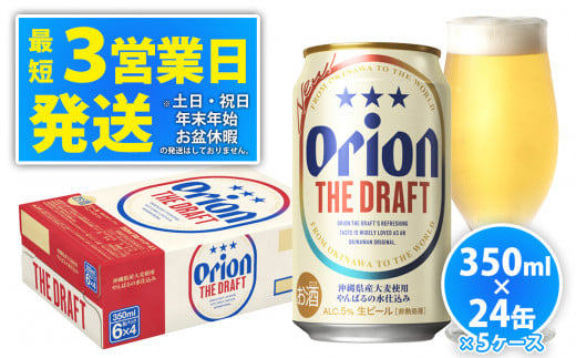 ★オリオン ザ・ドラフト　350ml缶・24本×5ケースお届け【オリオンビール】