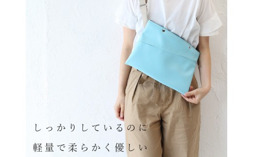 No.246-06 上質で上品でシンプルなショルダーバッグ「saco」(ライトブルー) / 雑貨 日用品 鞄 千葉県 1245766 - 千葉県野田市