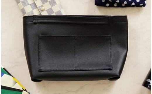 No.208-02 上質な日本製バッグインバッグ「ansac」（ブラック） ／ 雑貨 日用品 鞄 千葉県