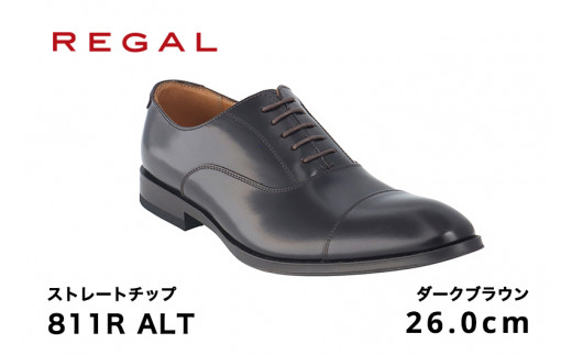 REGAL 811R ALT ストレートチップ ダークブラウン 26.0cm リーガル ビジネスシューズ 革靴 紳士靴 メンズ 428322 - 新潟県加茂市
