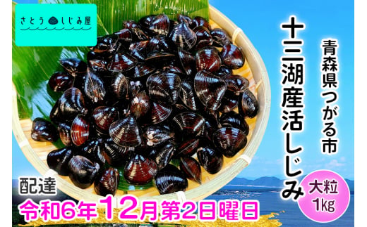 [令和6年12月第2日曜日配達] さとうしじみ屋の十三湖産活しじみ(大粒1kg)[冷蔵]｜十三湖産 青森 津軽 つがる しじみ みそ汁 味噌汁 しじみ汁 活しじみ 冷蔵 [0598]