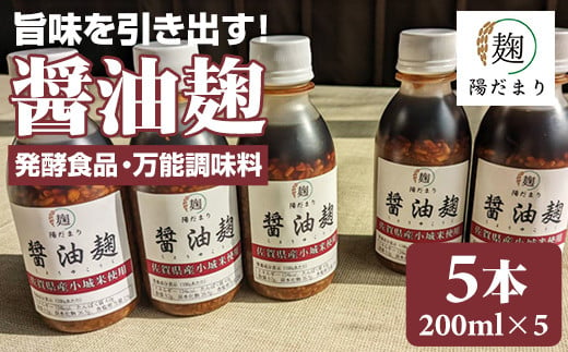 旨味を引き出す醤油麹5本セット 発酵食品 オーガニック 958635 - 佐賀県小城市