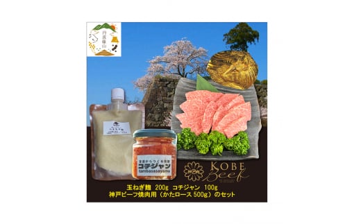 神戸ビーフ　焼肉用(500g）+玉ねぎ麹＋コチジャン　SOKOYS3　
