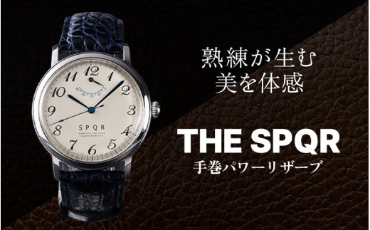 ＜腕時計 機械式＞THE SPQRブラック/仏国製カーフSOMESキャメル 721524 - 長野県岡谷市