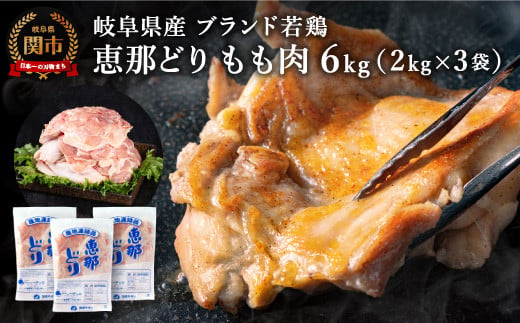 恵那どり もも肉 6kg （2kg×3パック） 冷凍 鶏肉 業務用 原料肉 銘柄鶏 1175518 - 岐阜県関市
