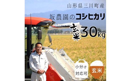 [令和5年産・玄米発送]坂農園の厳選米!コシヒカリ玄米30kg