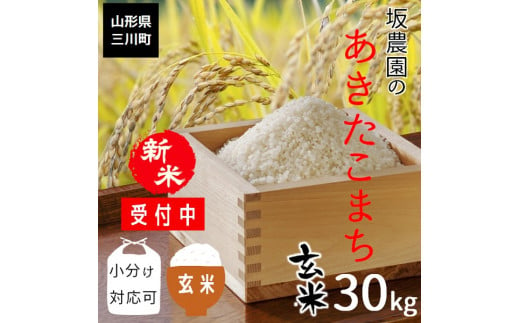 【令和6年産・玄米発送】坂農園の厳選米！あきたこまち玄米30kg 