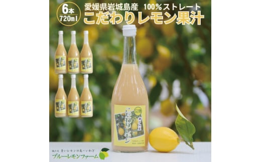 愛媛　ブルーレモンファームのレモン果汁　720ml×6本セット【1489706】 1247746 - 愛媛県上島町