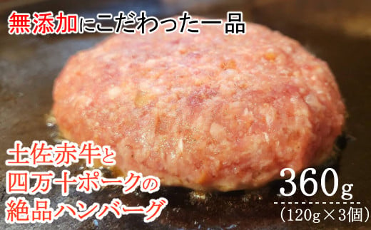 ハンバーガー屋の本気ハンバーグ360g(120g×3個) [ 国産 高知県産 牛肉 豚肉 ブランド肉 希少 土佐あかうし 四万十ポーク ]