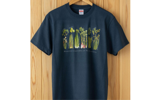 世界で唯一!着る山菜!![山菜図鑑Tシャツ・インディゴ]