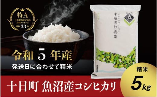 コシヒカリ「やまびこ米」 5kg 玄米黒酢農法 金賞受賞 特別栽培米 白米
