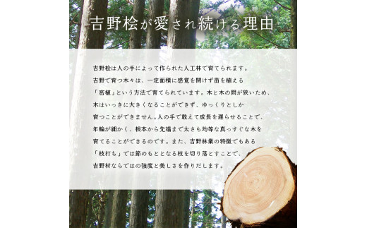 奈良県吉野町のふるさと納税 本場吉野産桧　手づくりまな板(中)