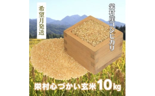 【希望月発送】美味しいお米を玄米でお届け栄村産コシヒカリ最高評価特Ａ米「心づかい」10kg（令和6年産）