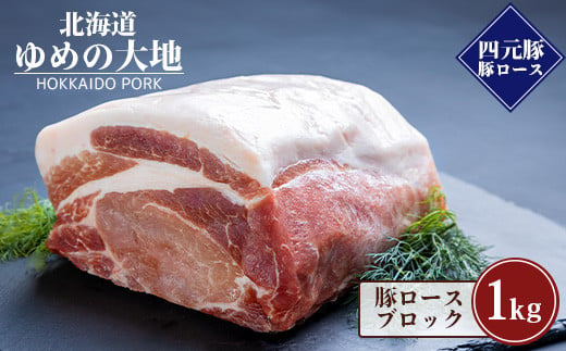 【北海道ブランド豚】「ゆめの大地」 豚ロースブロック 1kg