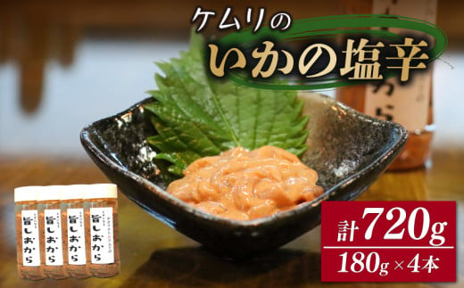 ケムリの人気珍味「旨塩辛」4個  おつまみ 日本酒 いか 塩辛  海鮮 おかず ご飯 米 