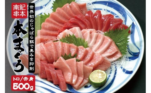 本マグロ トロ＆赤身セット 500g（養殖）【6月発送】濃厚な赤身と高級部位トロの鮪好きにはたまらないセット 【串本町×北山村】＜日付指定OK＞ 高級 クロマグロ 1059595 - 和歌山県串本町