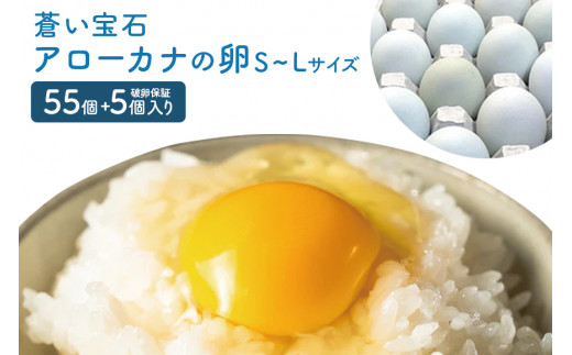 上原養鶏場のはっこう卵(アローカナ）S~Lサイズ 55個+破卵保障5個 986138 - 沖縄県糸満市