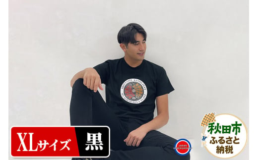 【XLサイズ】秋田市 マンホールTシャツ 黒