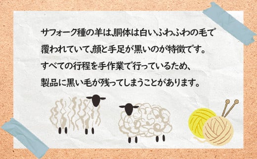 焼尻めん羊100％使用 手編みニット帽（焼尻ブルー）
