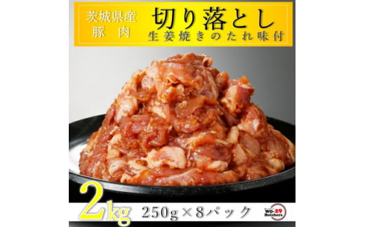 匠坂東豚 茨城県産豚切り落とし 生姜焼き味付 2kg(250g×8パック)【1481702】