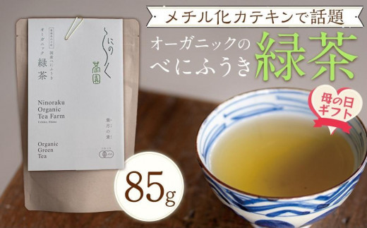 【母の日ギフト】メチル化カテキンで話題　オーガニックのべにふうき緑茶（85g×1個） 1284112 - 愛媛県内子町