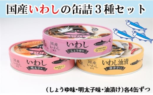 国産いわし缶詰３種セット 484069 - 千葉県銚子市