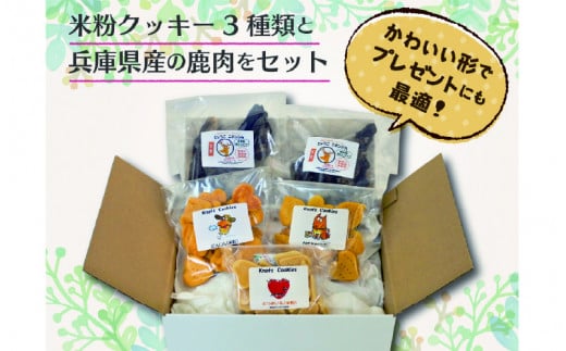 犬用米粉クッキースペシャルセット（米粉クッキー3種類＋鹿肉ジャーキー2袋） 1039996 - 兵庫県兵庫県庁