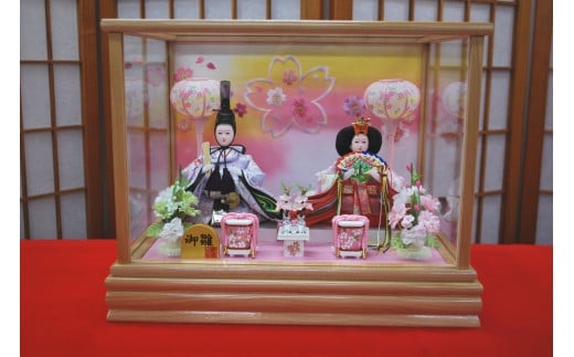 ガラスケース入り雛人形・桜−2[森田人形製作]ひな人形 ケース飾り