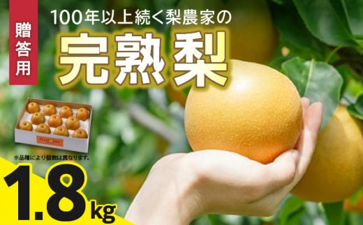 ※贈答用※【フルトリエ】100年以上続く梨農家の完熟梨(1.8kg)