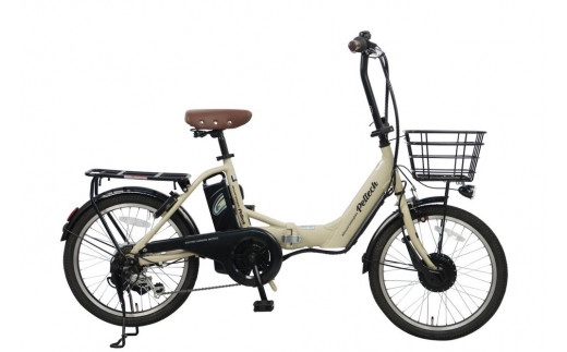 PELTECH（ペルテック）ノーパンク 折り畳み電動アシスト自転車 20インチ折り畳み外装6段変速 （TDN-212LN）【簡易組立必要】【マットベージュ】