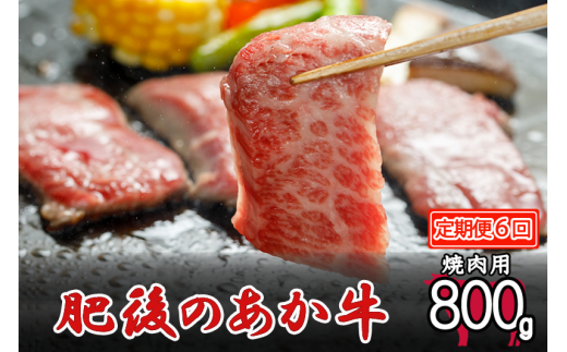 【定期便6回】肥後の赤牛 焼肉用 800g 972425 - 熊本県小国町