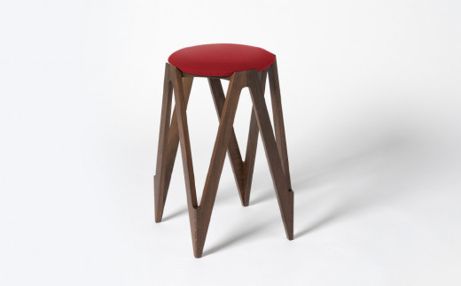 CO･DA･MA High Stool＜ウォールナット＞（NC-158 レッド）