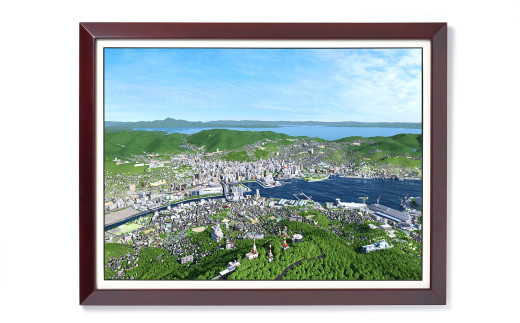 北九州市の地図情報会社のゼンリンが作る 「俯瞰図額絵 長崎市/稲佐山(三々)」