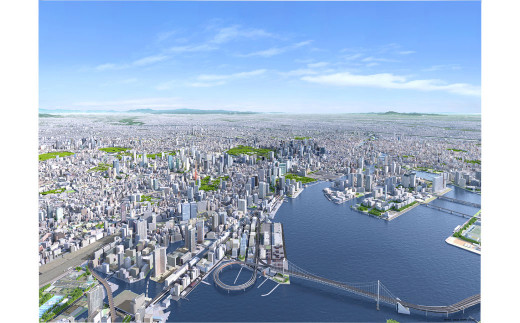 北九州市の地図情報会社のゼンリンが作る 「俯瞰図額絵 東京(三々)」
