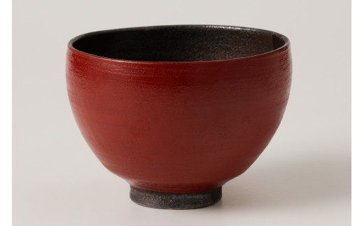 赤巻黒釉抹茶碗 作者：山下 眞喜 ／ 美濃桃山陶 陶芸 陶器 伝統工芸 