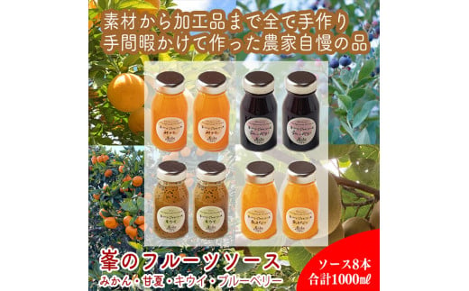 手づくりジャムソース 8本セット 手作りみかん キウイ あまなつ ブルーベリー 125ml 詰め合わせ ギフト 【 家庭用 自宅用 贈答品 贈答用 ギフト お取り寄せ お中元 お歳暮 贈り物 お祝い 神奈川県 小田原市 】 1690481 - 神奈川県小田原市