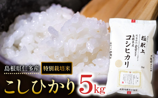 島根県仁多産コシヒカリ特別栽培米5㎏【こしひかり コシヒカリ 特別栽培米 5kg 安心 安全 お米 米 精米 白米 贈り物 プレゼント ブランド米】