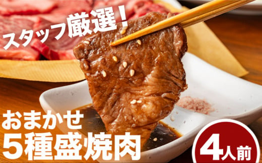  おまかせ5種盛焼肉セット4人前 800gマンノ精肉店《30日以内に出荷予定(土日祝除く)》大阪府 羽曳野市 送料無料 牛肉 セット ギフト 贈答用 焼肉 焼き肉 BBQ プレゼント 食べ比べ 1263017 - 大阪府羽曳野市