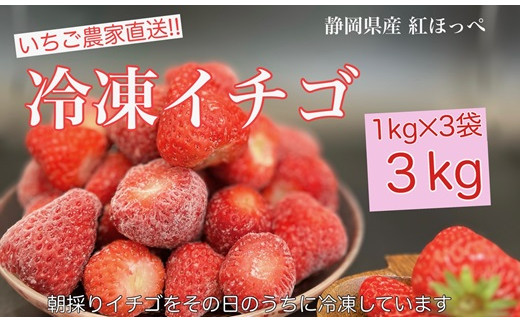 067-2　冷凍イチゴ丸ごと3キロ入り 732712 - 静岡県牧之原市
