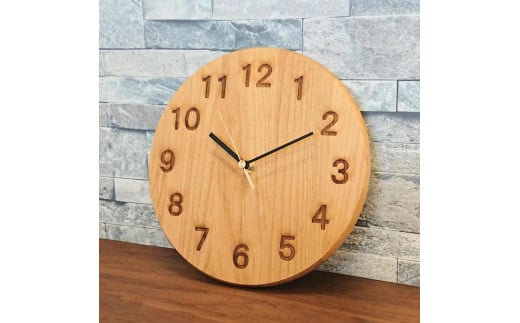 掛け時計 木の時計 木製 アルダー 丸形 直径25cm アナログ 掛時計 1019207 - 福岡県大川市