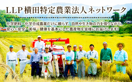生産者のLLP横田特定農業法人ネットワークは、環境に優しい農業に取り組むことを目的にしたエコファーマーの集まりです。