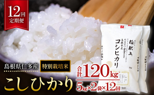 島根県仁多産コシヒカリ特別栽培米10㎏定期便12回