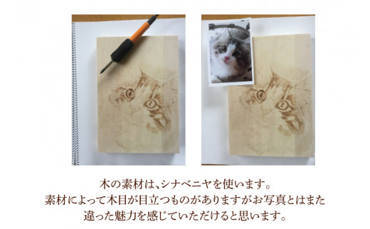 JC-1　ウッドバーニングで描くご自慢のねこちゃん・わんちゃん　～世界に一つだけの完全オーダーメイド作品～